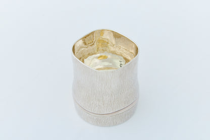 Pure Silver Bamboo-Style Sake Pitcher and Cup Set
