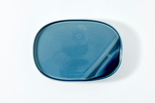 suzuri Plate Oval Navy Blue