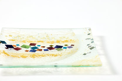 Twin Moons – Iroyaku with Kirihaku – Translucent Square Plate