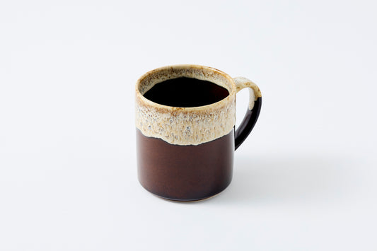 FD Brown Karatsu Drip Tall Mug Hasami Porcelain