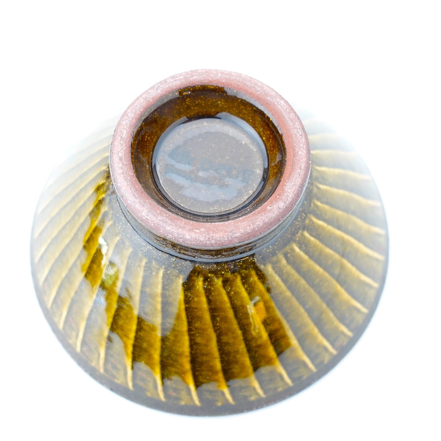 FD Amber Glaze Brush Stroke Rice Bowl Hasami Porcelain