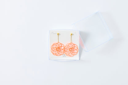 Hana Wind Chime | Post Pierced Earrings - Light Orange