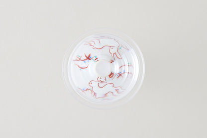 Free Glass Small (Plain) - Rabbit Motif Red