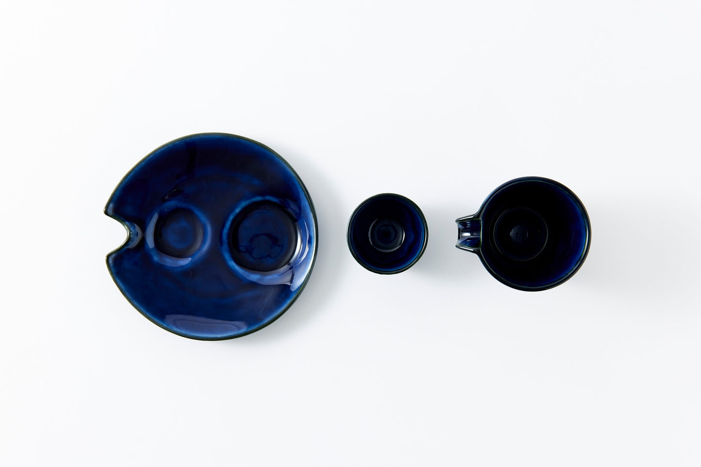 Shizuru Cold Sake Server Egg Plant Navy Blue
