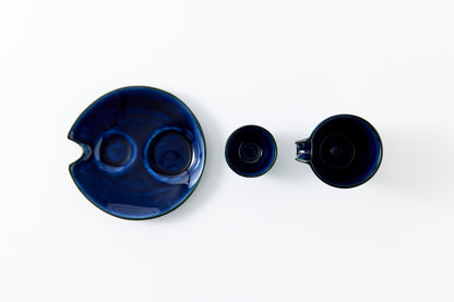 Shizuru Cold Sake Server Egg Plant Navy Blue