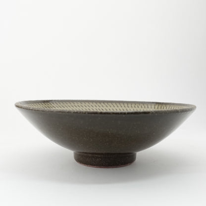 FD Yellow Glaze Tobikanna Mehagi 5.5-inch Flat Bowl Hasami Porcelain