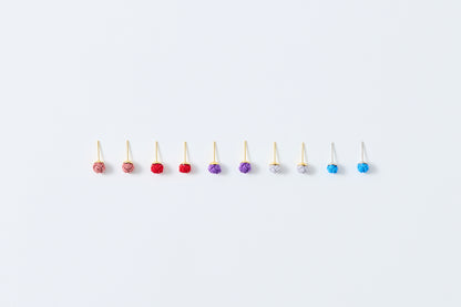 Musubi-dama | Post Pierced Earrings - Red