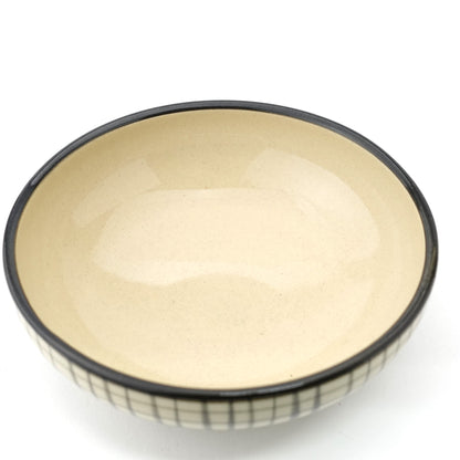 FD Lattice Round Flat Bowl Hasami Porcelain
