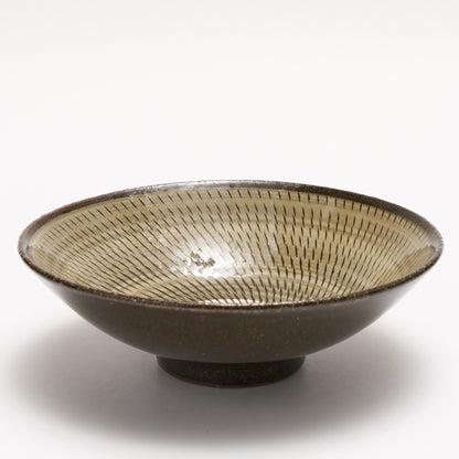 FD Yellow Glaze Tobikanna Mehagi 5.5-inch Flat Bowl Hasami Porcelain