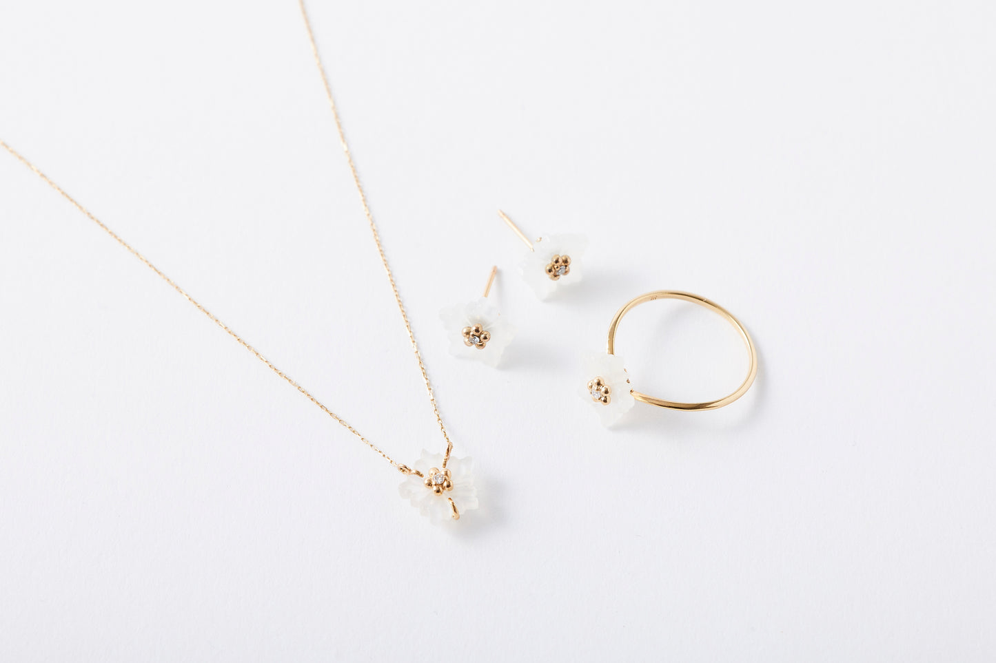 [ Fleur - Jasmine - ] Fleur blance Diamant Ring S