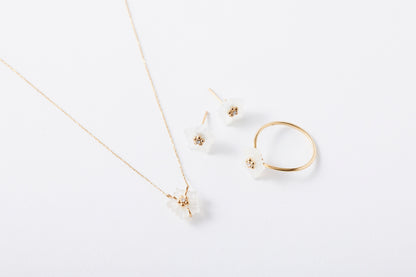 [ Fleur - Jasmine - ] Fleur blance Diamant Ring S