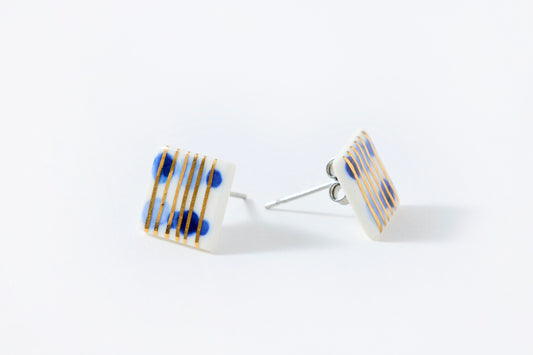 Hand-Painted Mini Tile Music Note Earrings