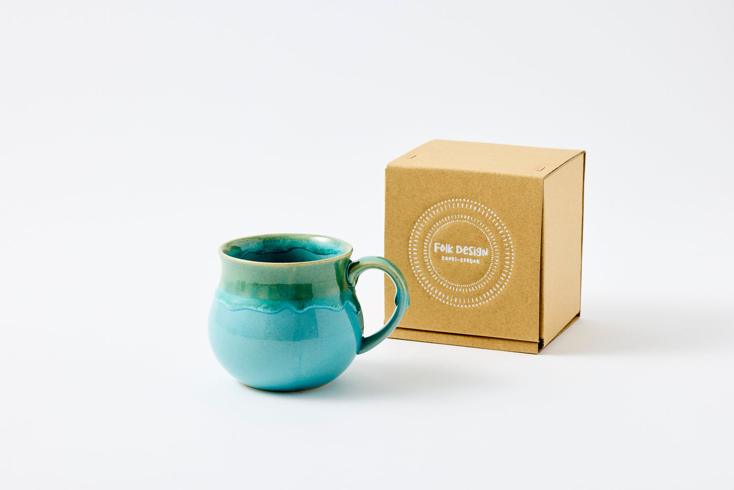 White Drip Glaze Blue Aroma Mug Hasami Porcelain