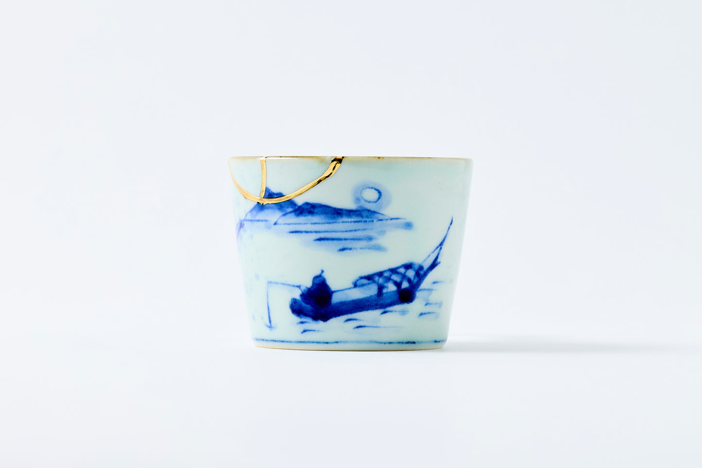 Gold Line Kosome Landscape Sobachoko Imari Porcelain