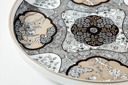Japanese Round Plate - JS Individual Plate - JS Mokko Paulownia Motif 190mm