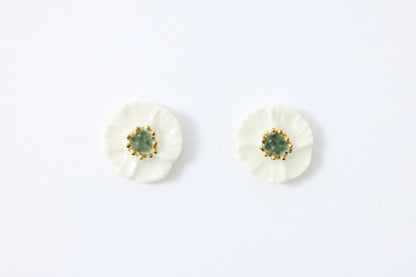 Yuka White Earrings