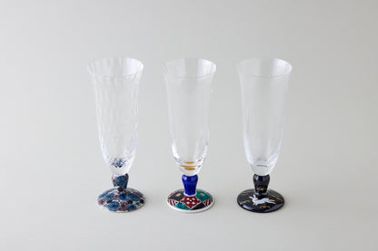 Beer Glass (Diagonal Cut) - Rabbit Motif Black