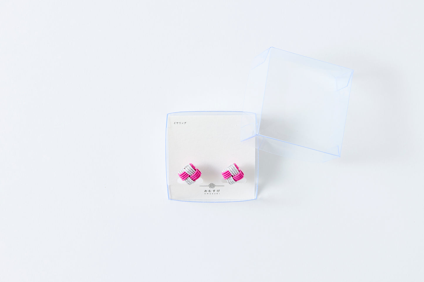 Ichimatsu | Non-Pierced Earrings (Resin) - Rhododendron & Silver