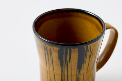 FD Striped Amber Glaze Mug Hasami Porcelain