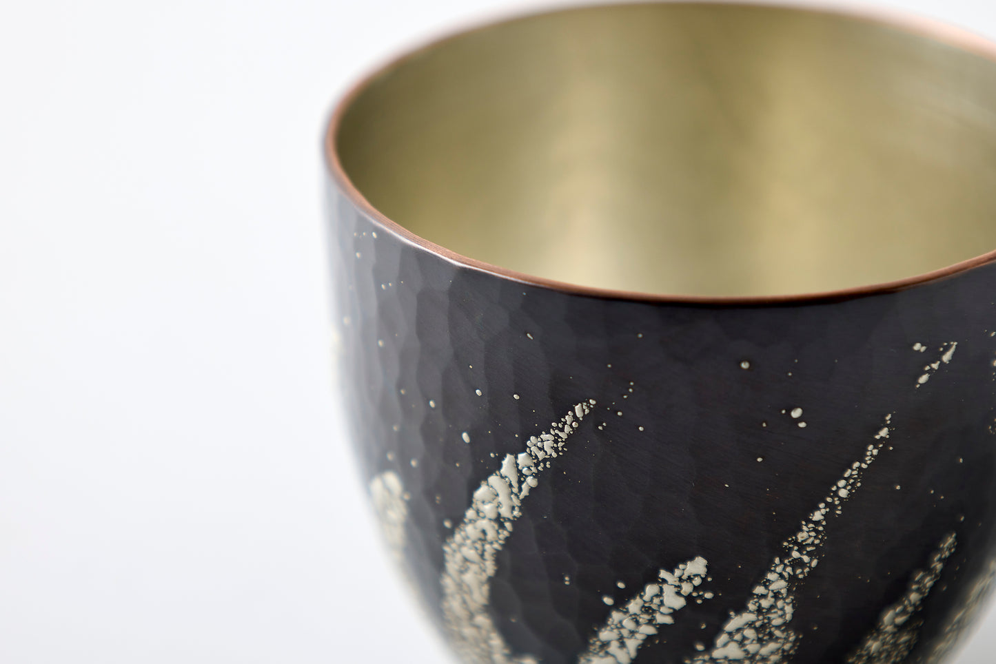 Sake Cup – Polished Tin / Splashing Waves