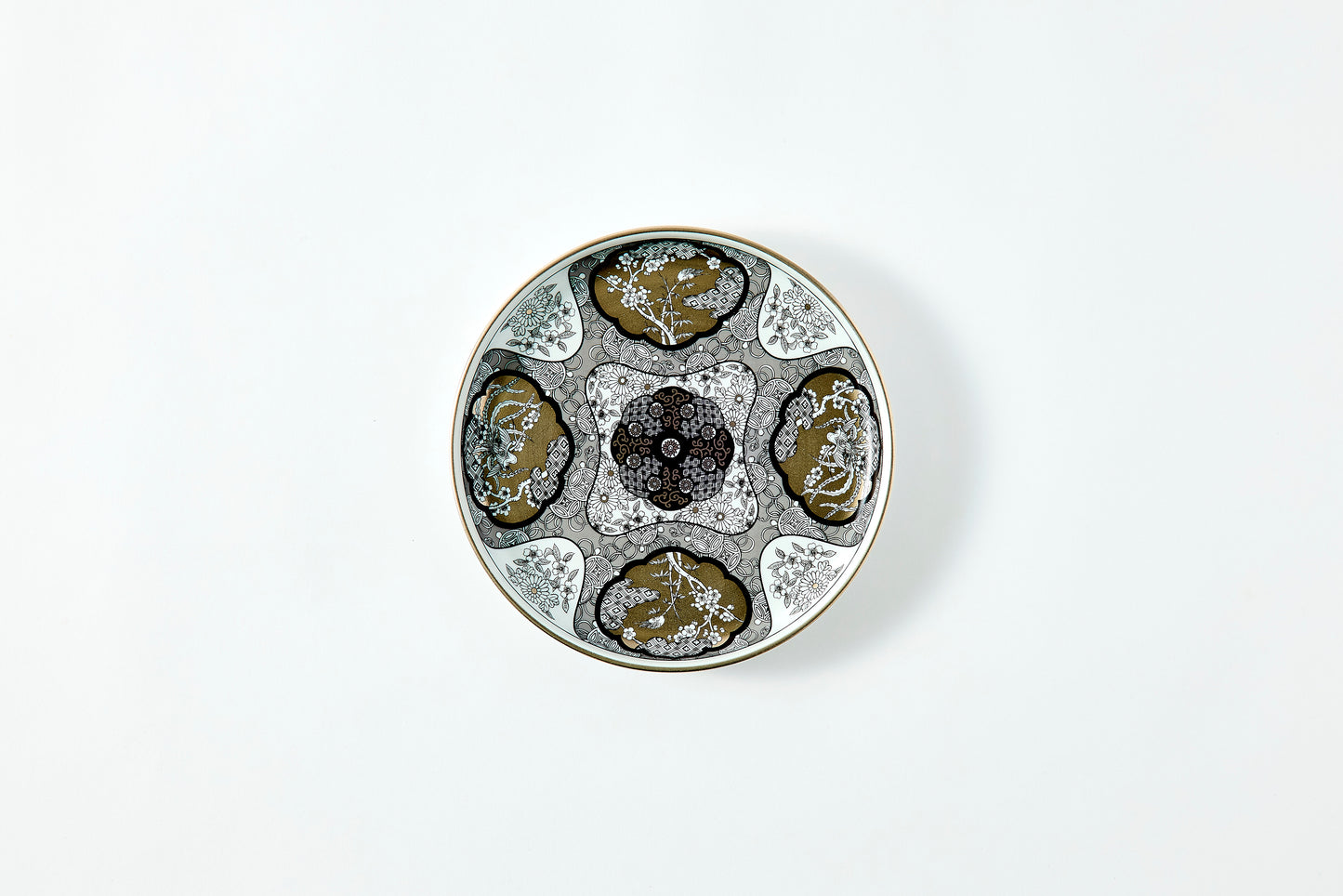 Japanese Round Plate - JS Individual Plate - JS Mokko Paulownia Motif 190mm