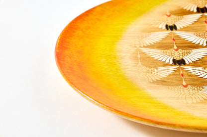 Decorative Plate – Flock of Cranes beneath a Crescent Moon