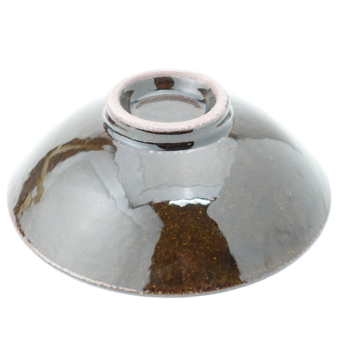 FD Amber Glaze Brush Stroke Mehagi 5.5-inch Flat Bowl Hasami Porcelain