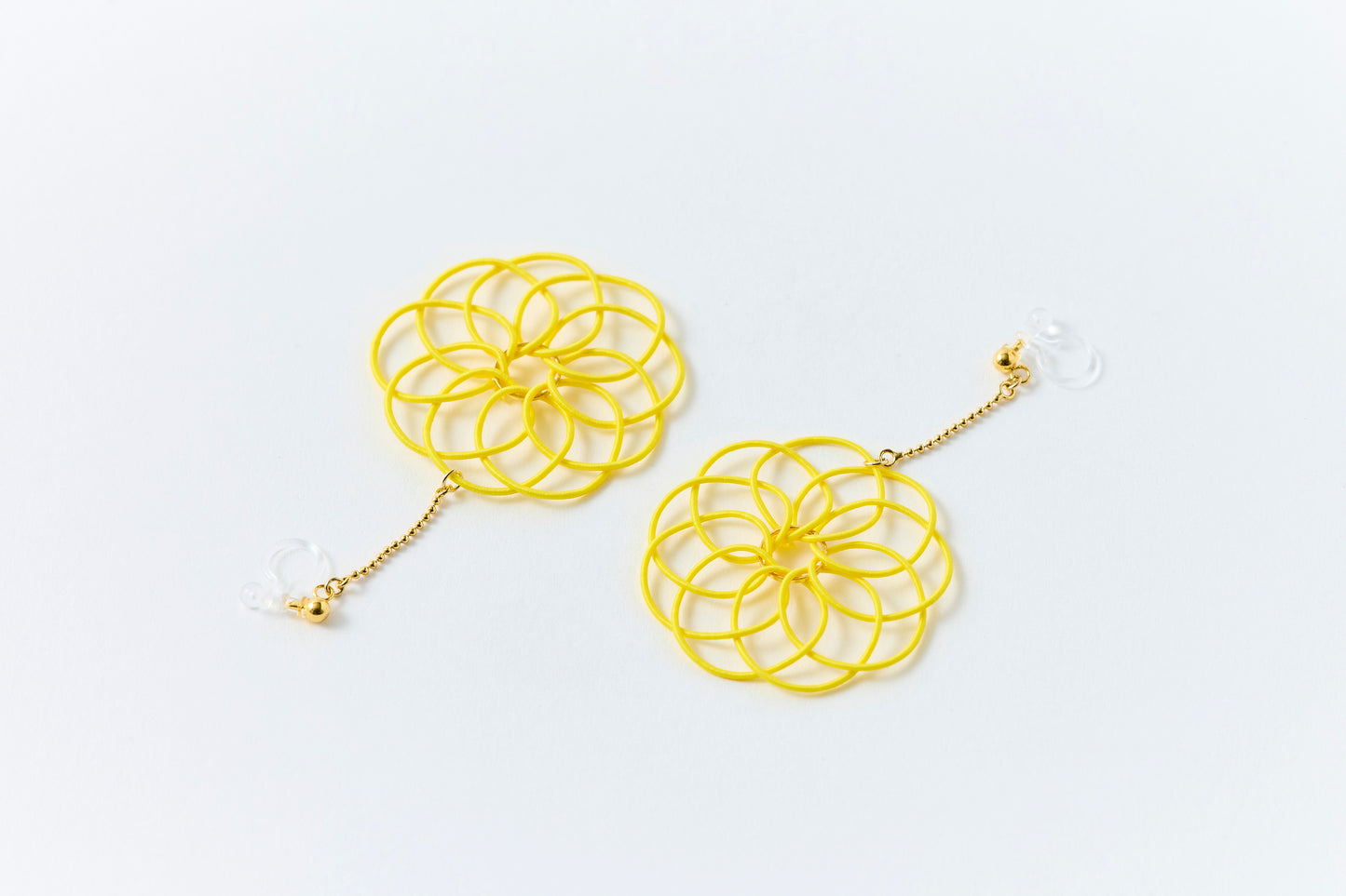 Hana Wind Chime | Non-Pierced Earrings (Resin) - Canola Yellow