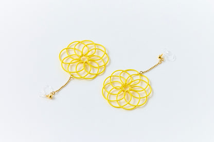 Hana Wind Chime | Non-Pierced Earrings (Resin) - Canola Yellow