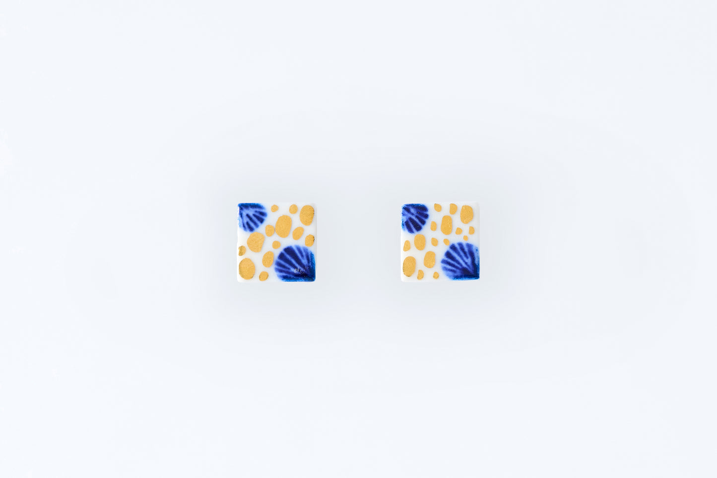 Hand-Painted Mini Tile Sandy Beach Earrings