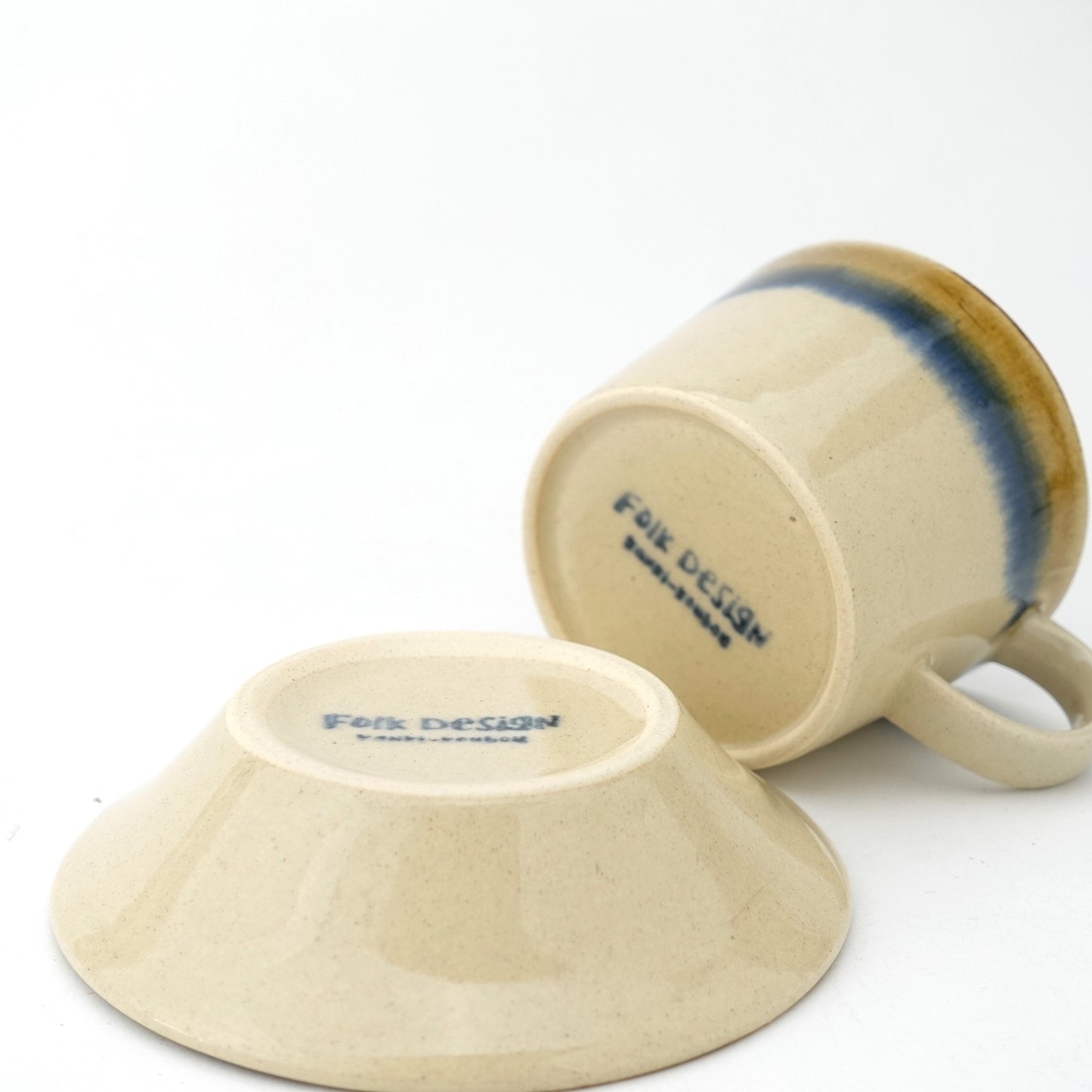 Two-Tone Wrapped Cup & Saucer Hasami Porcelain