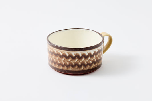 FD White Glaze Ripple Soup Mug Hasami Porcelain