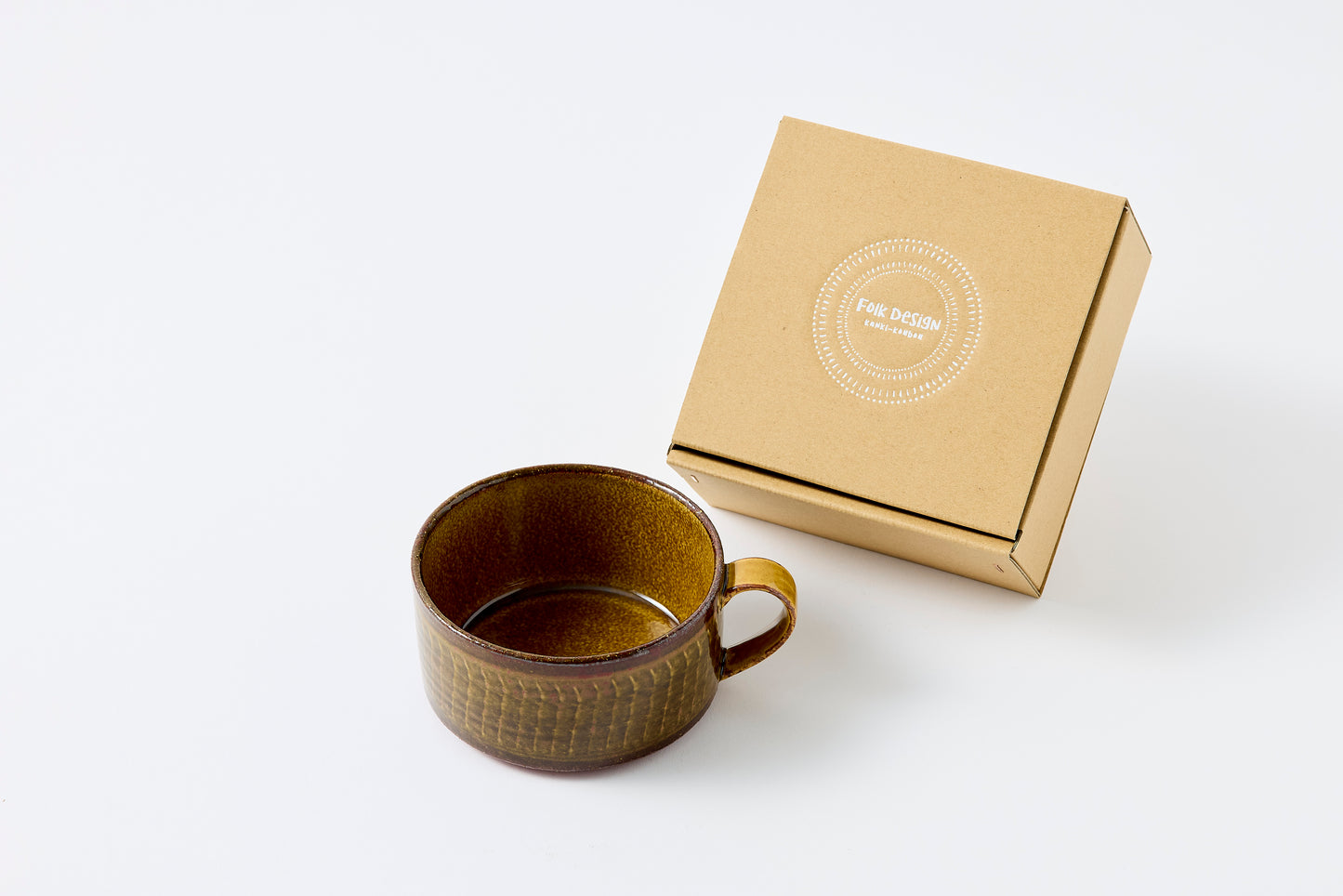 FD Amber Glaze Brush Stroke Soup Mug Hasami Porcelain
