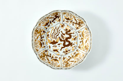 Rinka Serving Bowl with Dragon and Phoenix Design