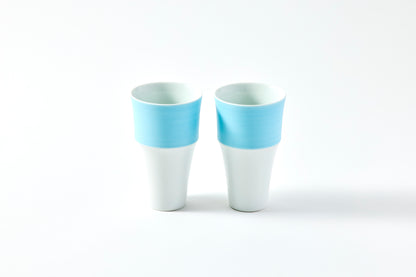 Set of 2 Stepped Free Cups - Pearl Blue