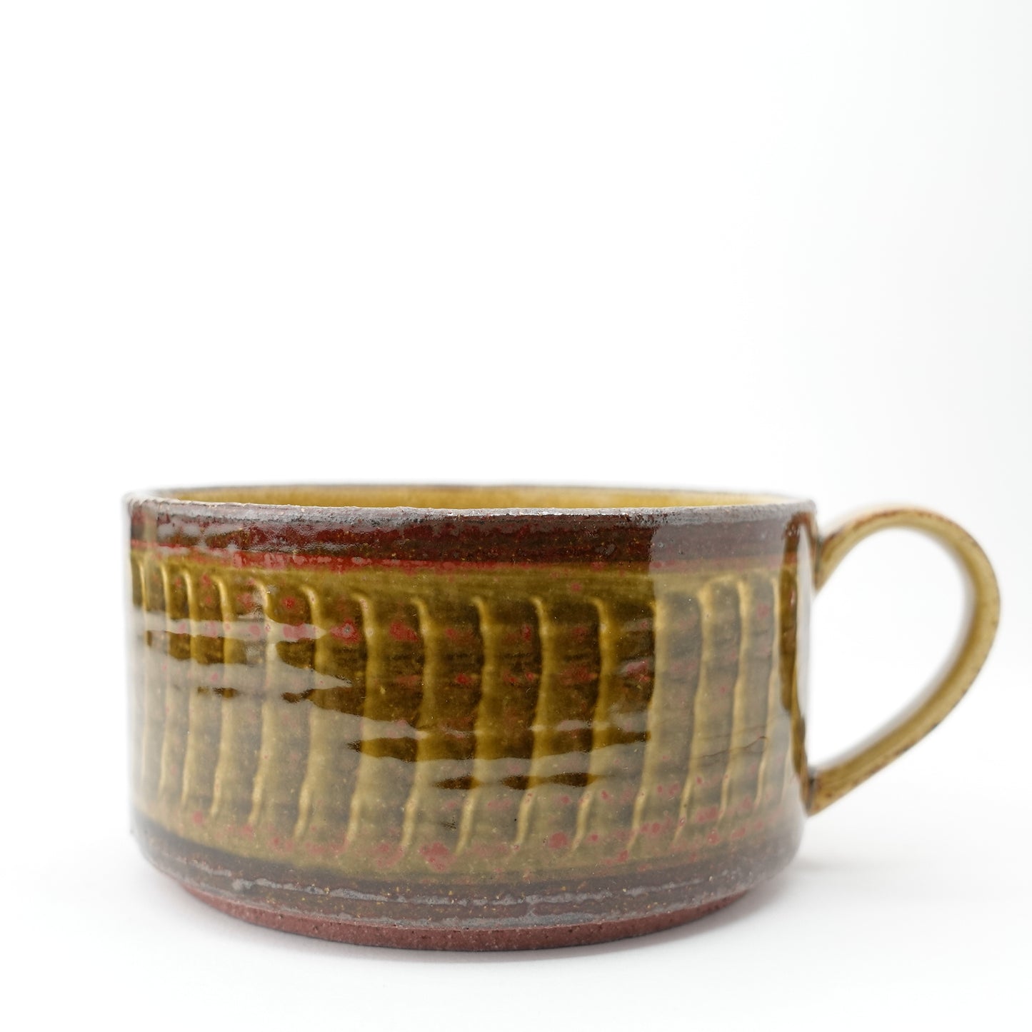 FD Amber Glaze Brush Stroke Soup Mug Hasami Porcelain