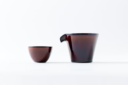 Shizuru Cold Sake Server Lacquer Brown