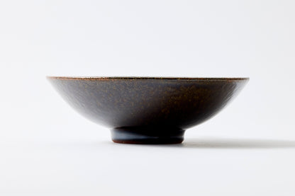 FD Green Glaze Bold Double Brush Stroke Mehagi 5.5-inch Flat Bowl Hasami Porcelain