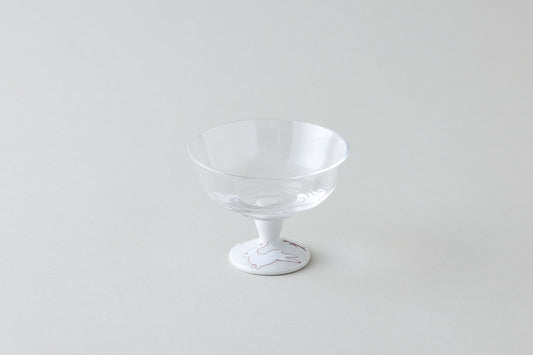Dessert Glass Small (Plain) - Rabbit Motif Red