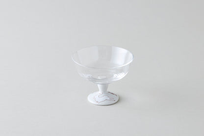Dessert Glass Small (Plain) - Rabbit Motif Red