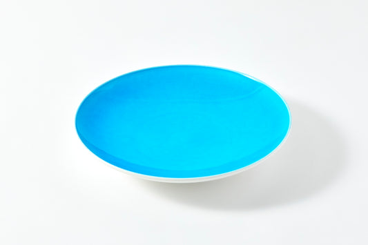 Flat Dish (L) - Clear Blue