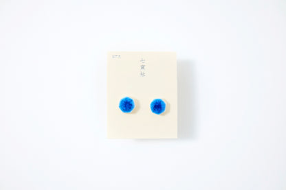 Aqua Ice Heptagon Earrings
