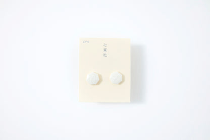 Ice-Colored Heptagonal Earrings