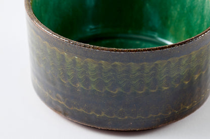 FD Green Glaze Bold Double Brush Stroke Soup Mug Hasami Porcelain