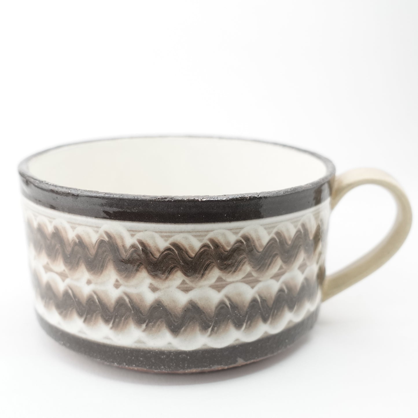 FD White Glaze Ripple Soup Mug Hasami Porcelain