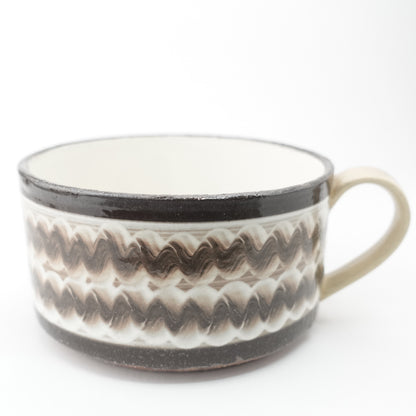 FD White Glaze Ripple Soup Mug Hasami Porcelain