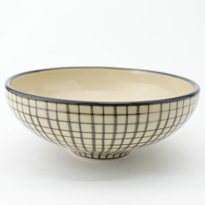 FD Lattice Round Flat Bowl Hasami Porcelain