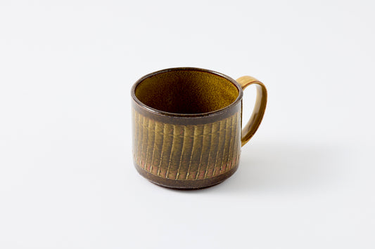 FD Amber Glaze Brush Stroke Mug Hasami Porcelain