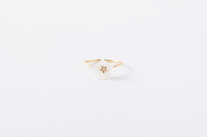 [ Fleur - Jasmine - ] Fleur blance Diamant Ring S