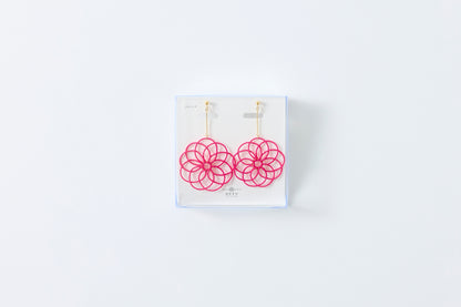 Hana Wind Chime | Non-Pierced Earrings (Resin) - Raspberry Red